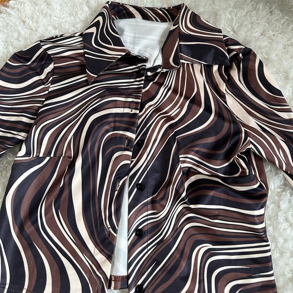 Y2K Vintage Retro Ripple Skirt Set 🤎 - Picture 5 of 5